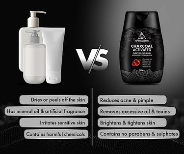 UrbanGabru Activated Charcoal Face Wash for Men | Facial Scrub Charcoal Face Wash with Apple Cider Vinegar for Pimple, Acne Control & Clear Glowing Skin (120 gm) | Deep Pore Cleaning | All Skin Types